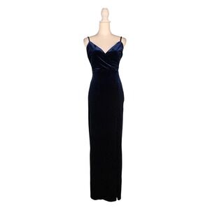 Lulus Graceful Glamour Navy Blue Velvet Maxi Dress S NWT Sexy Sirencore Elegant